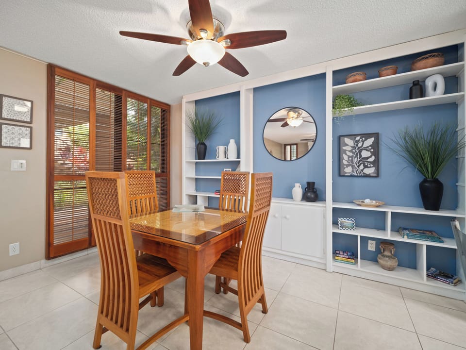 Indoor dining for four.