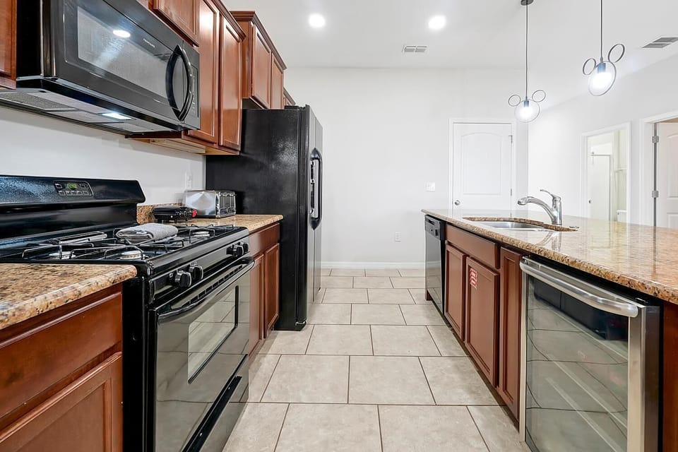 Full kitchen with all appliances and cooking utensils needed for your meals