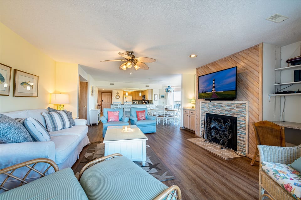 Smart TV and Electric fireplace