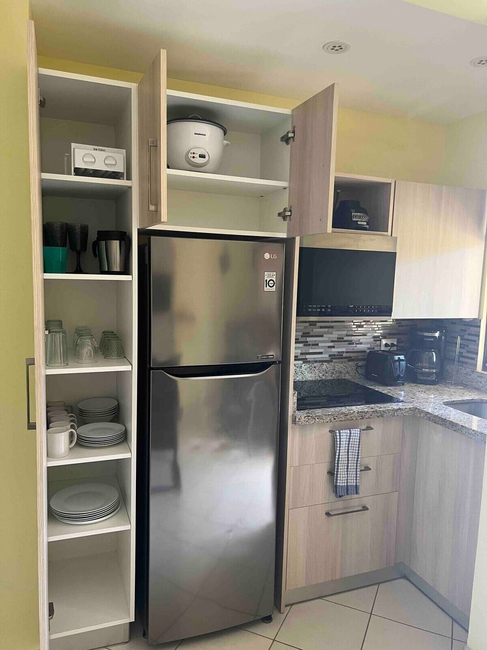 The condo is fully equipped with a rice cooker, drip coffee maker, toaster and blender 