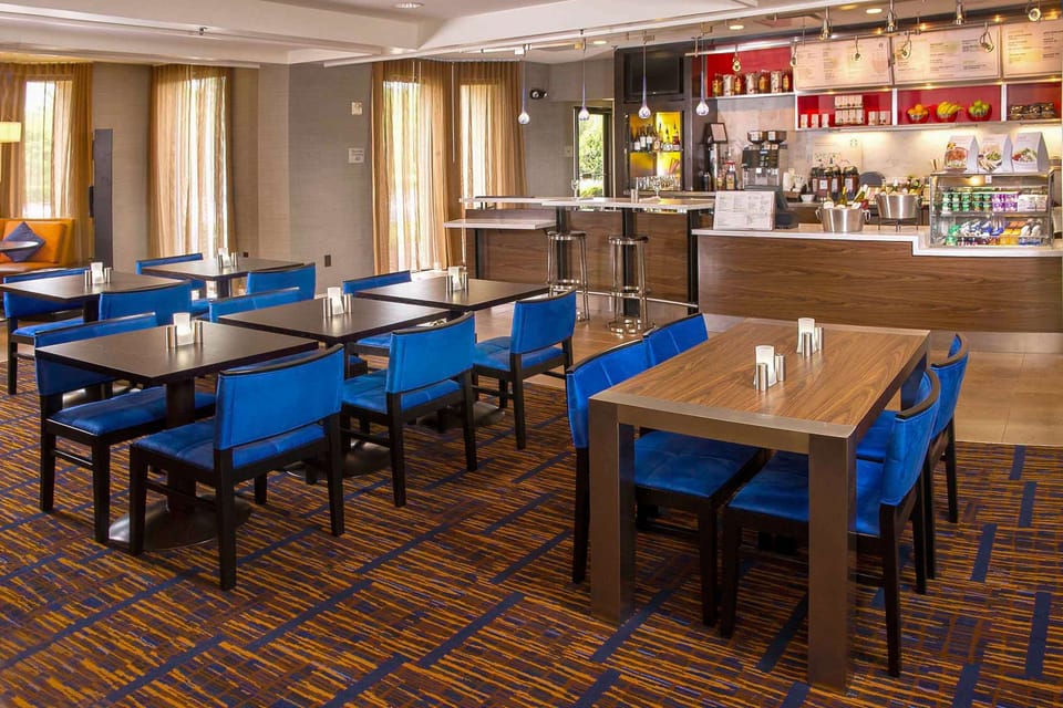 Gather for casual meals in the modern, comfortable dining area.