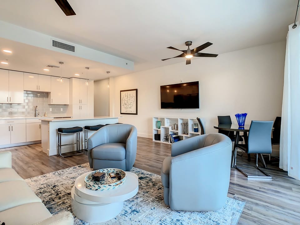 Great room flows to the kitchen 