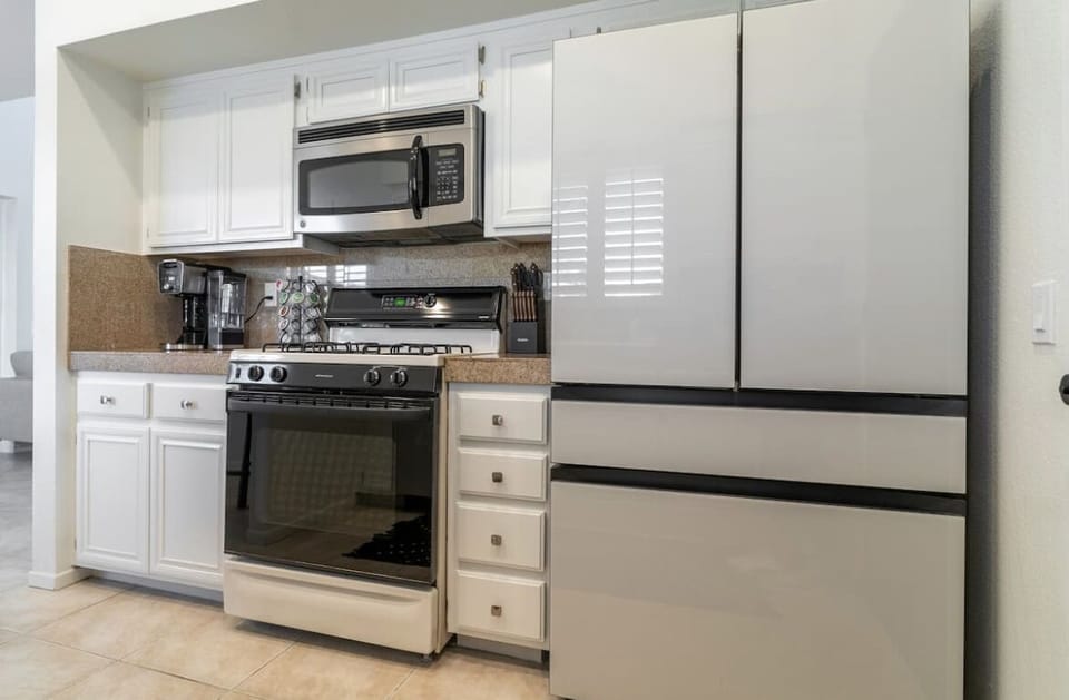 Kitchen with new refrigerator