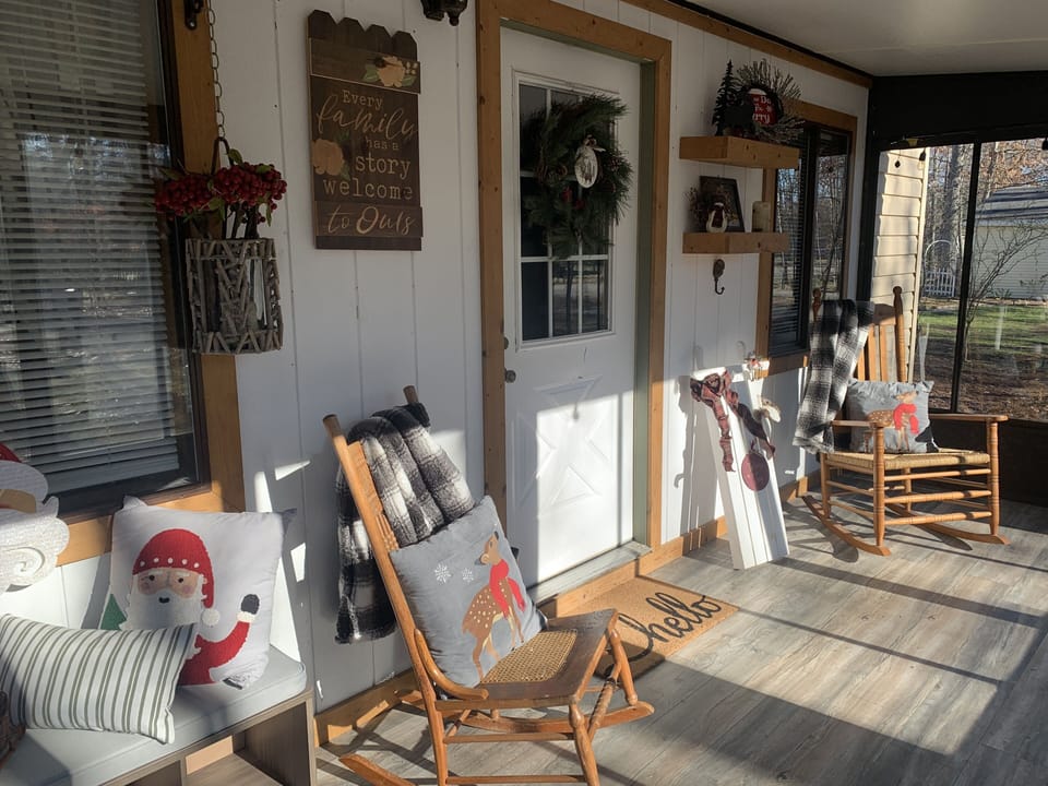 Christmas at the Chalet. Always decorated for all the Seasons. 