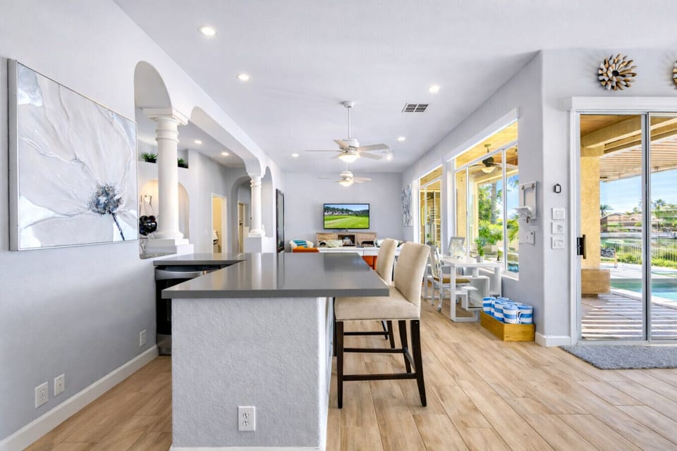 Very large open room connects to kitchen!  Open floor plan, close to shopping