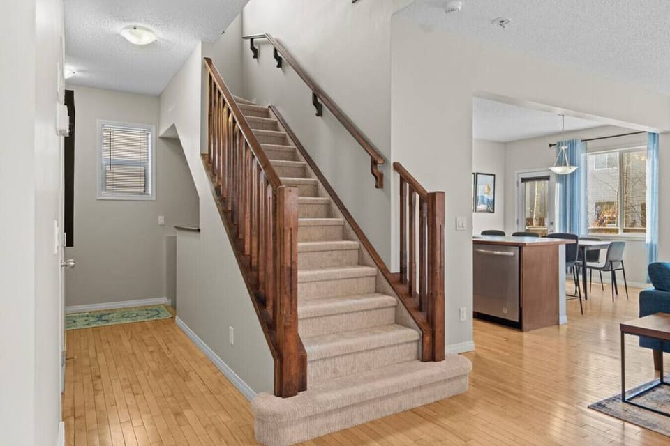 Stairway up to the second floor.