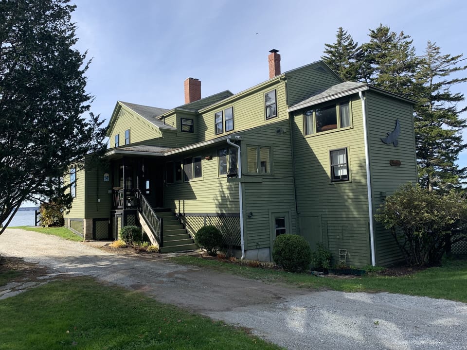 Approach from driveway side and kitchen entrance