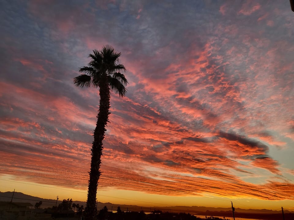 Sunset view from back