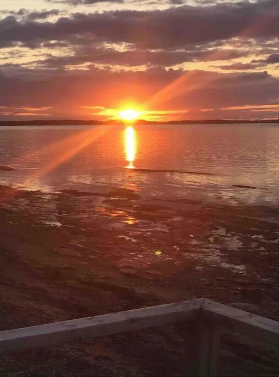 Sunset from beach access patio.