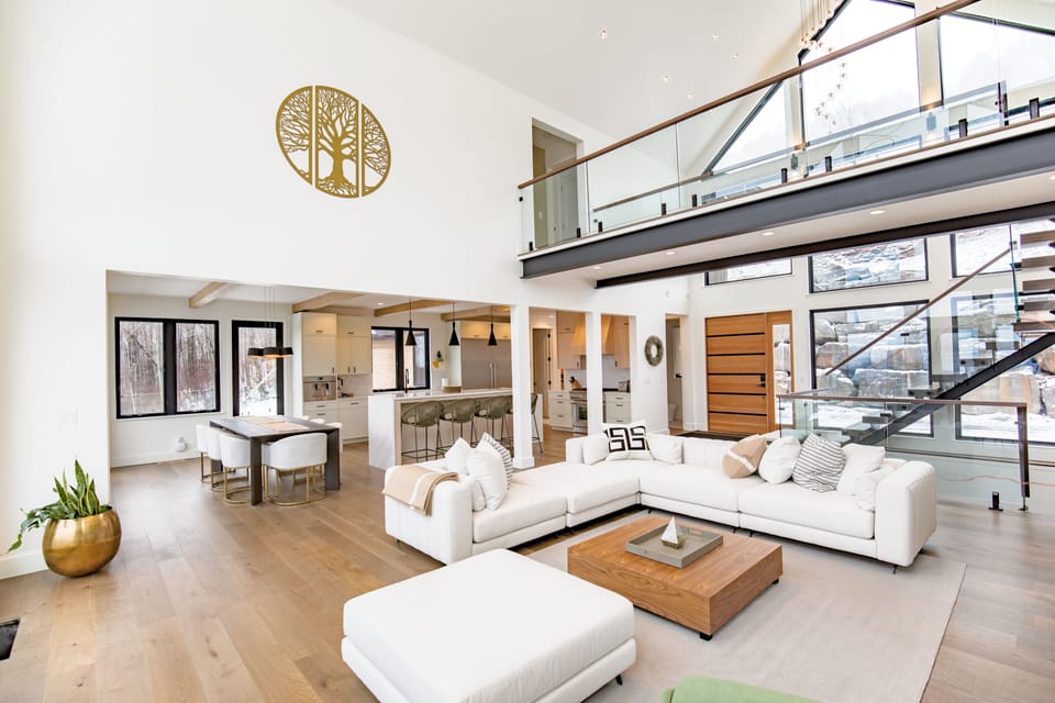 Award winning design, European alpine with symmetric glass walls front and back