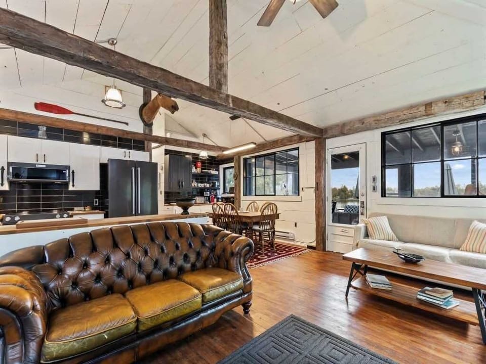 Pristine living room with comfy couches