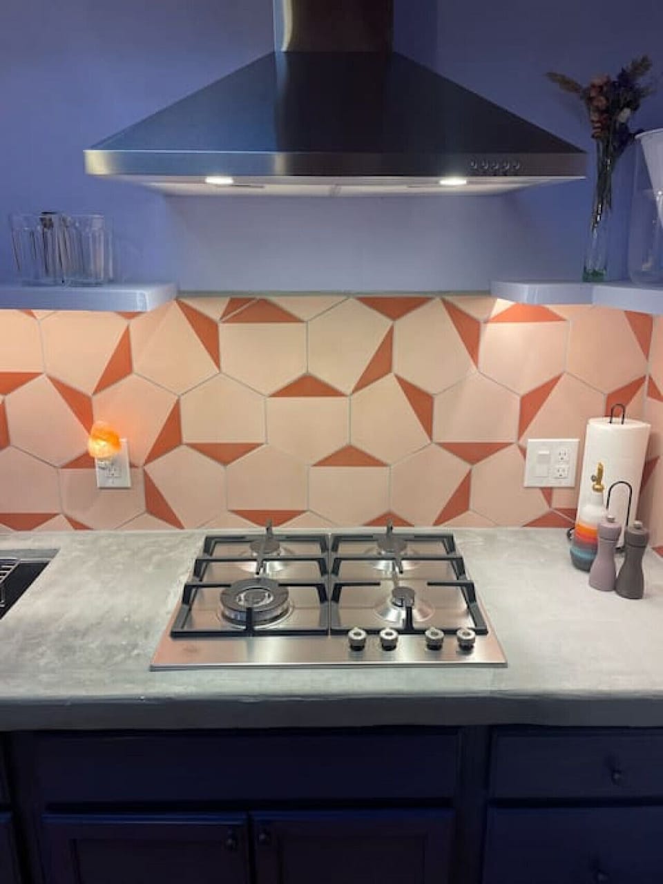 4-burner Bertazzoni gas cooktop.