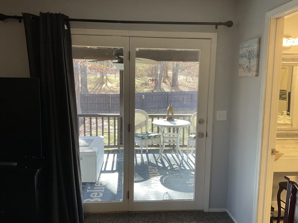 Balcony off of a master bedroom