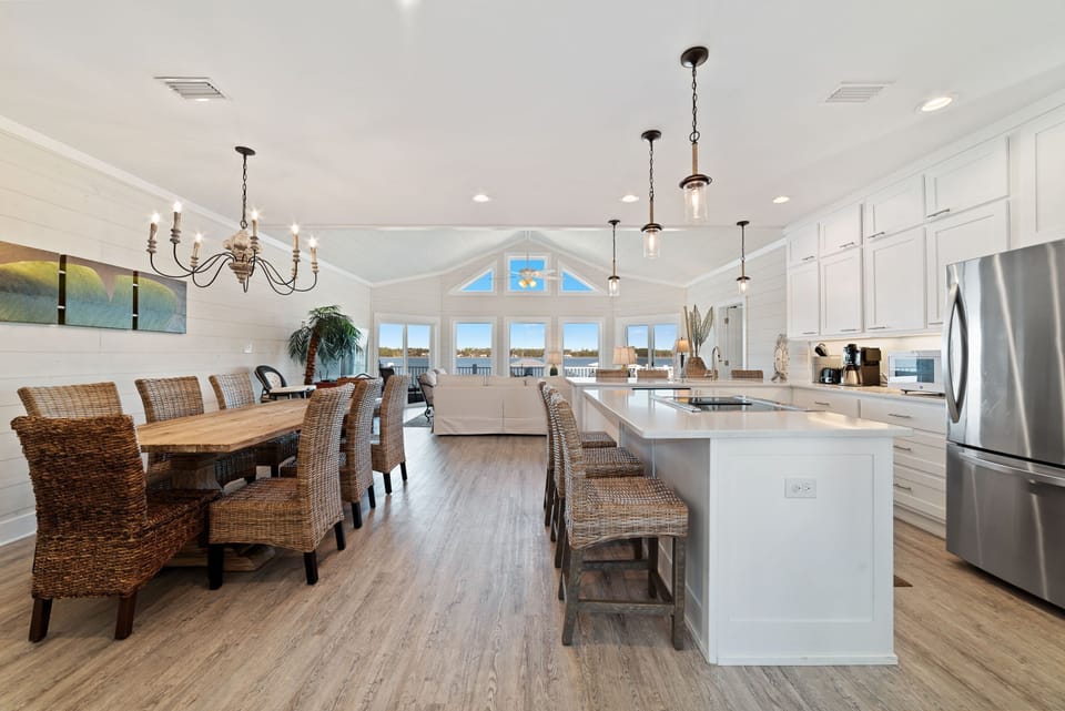 Beautiful open floor plan living, dining, and kitchen