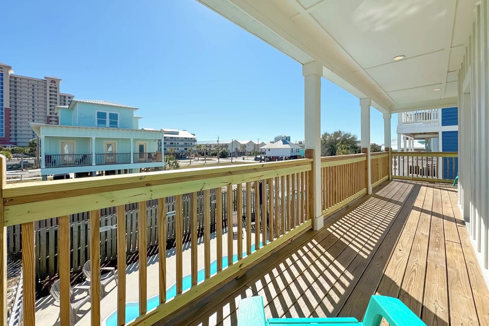 Balcony overlooking the pool