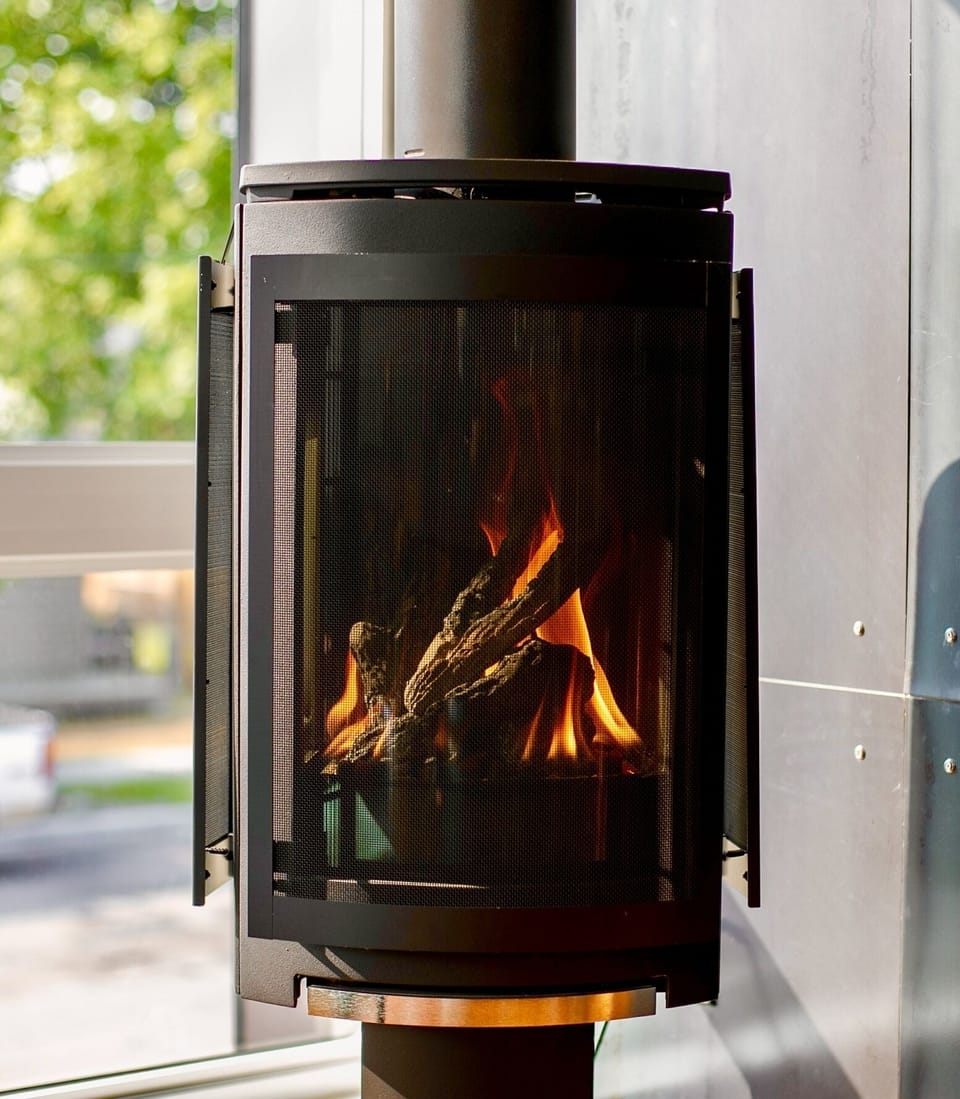 Snuggling up with the cozy gas fireplace is just the best on a chilly evening.