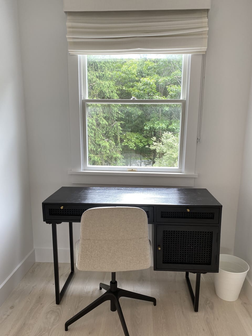 Work remote and feel like you are outside 
Desk located in the primary bedroom 