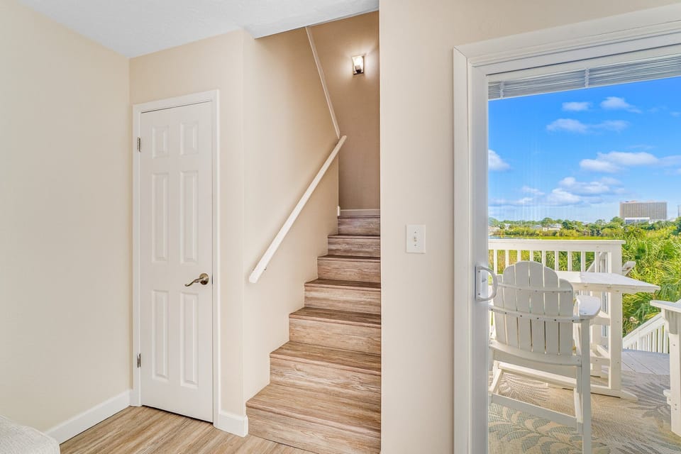 Staircase to Upstairs Bedroom and Bathroom
