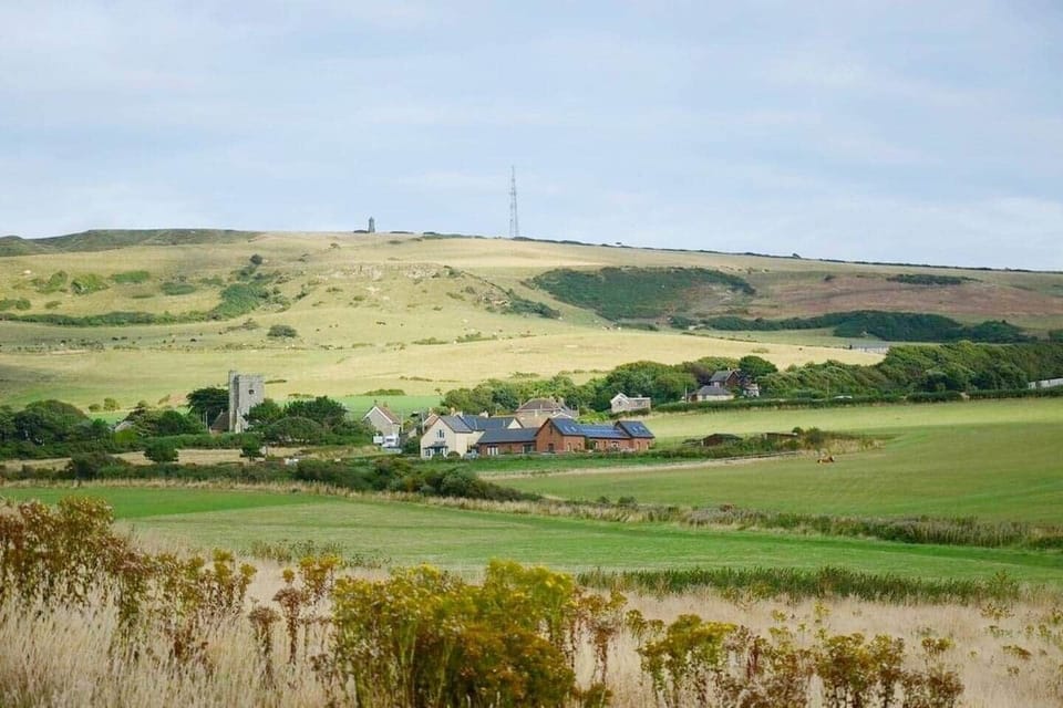 Chale Villiage, you can just see the church in the center and the pepperpot on top if the hill (which is a beautiful walk from the cottage)