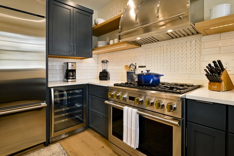 Undercounter wine fridge and Monogram appliances