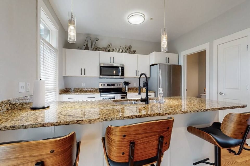 Middle Floor - Kitchen with half bath off of it