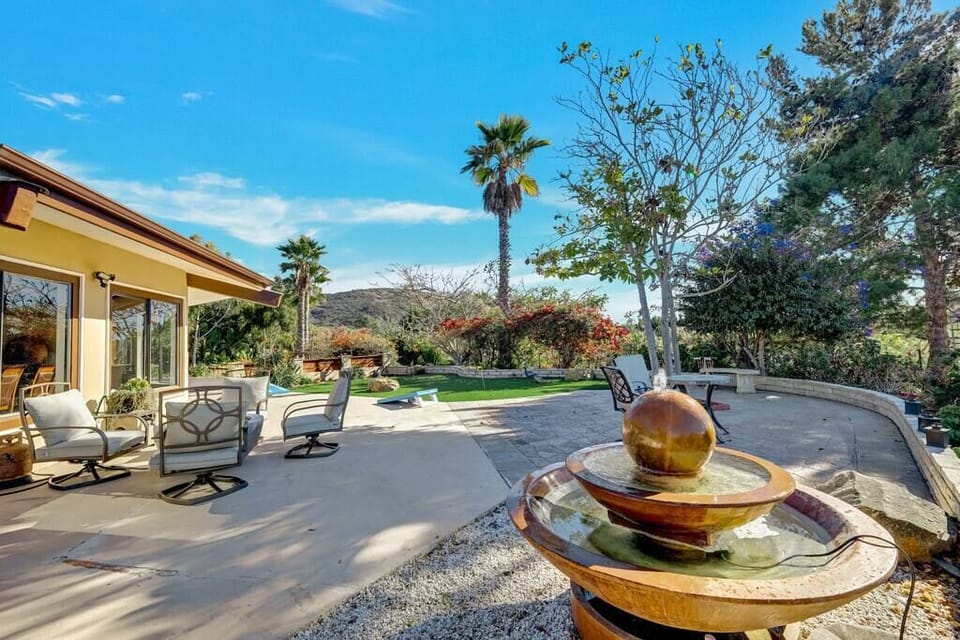 Fire pit area with views