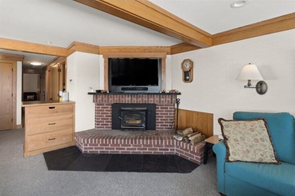 Fireplace and TV