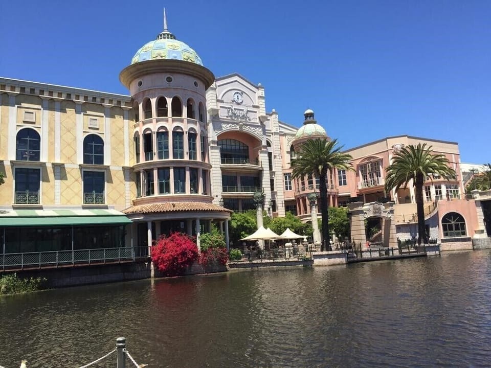 Shopping mall located next to the apartment complex