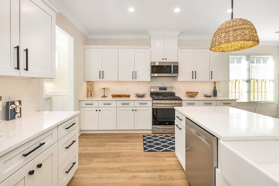 Open concept chef ready kitchen.