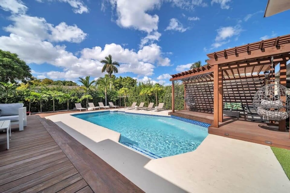 Sunny day Pool decking views