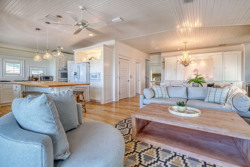 Beach House Main Living Area - One of three living spaces for your guest.  This living space is on the main floor of the Beach House.