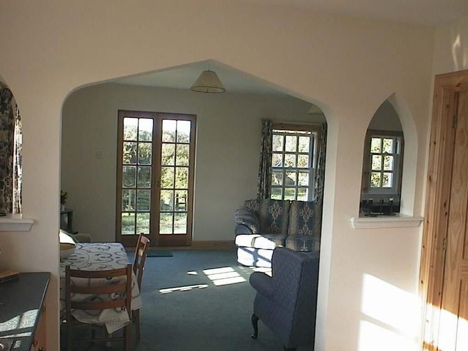 Looking through to the dining/living room from the kitchen.