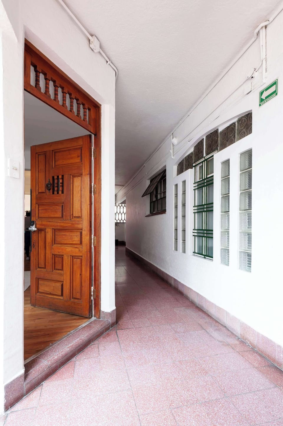 Independent access via well-lit hallway
