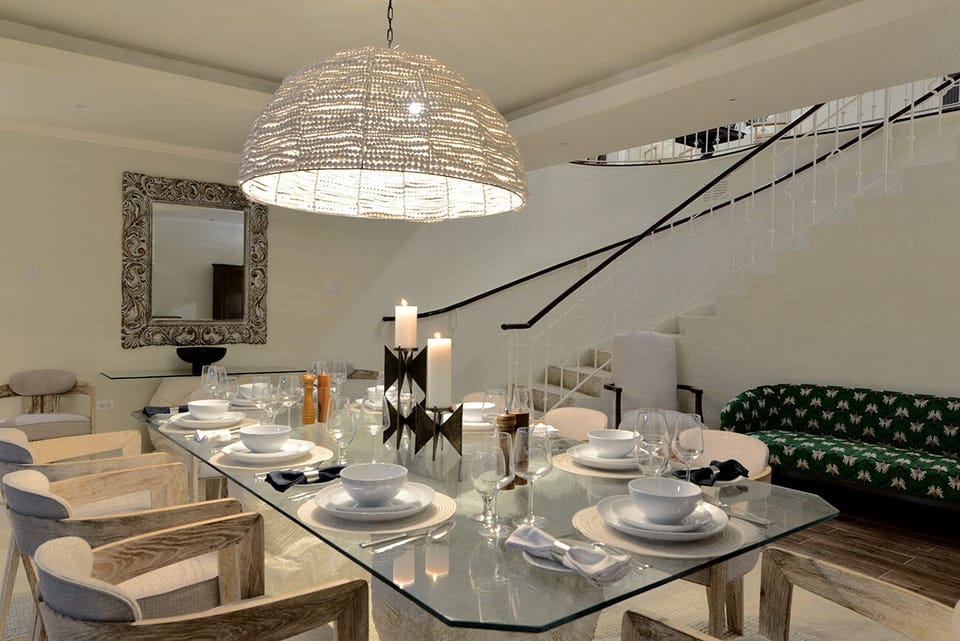 Indoor elegance: Dine in style at Aquamarina Villa's spacious table.