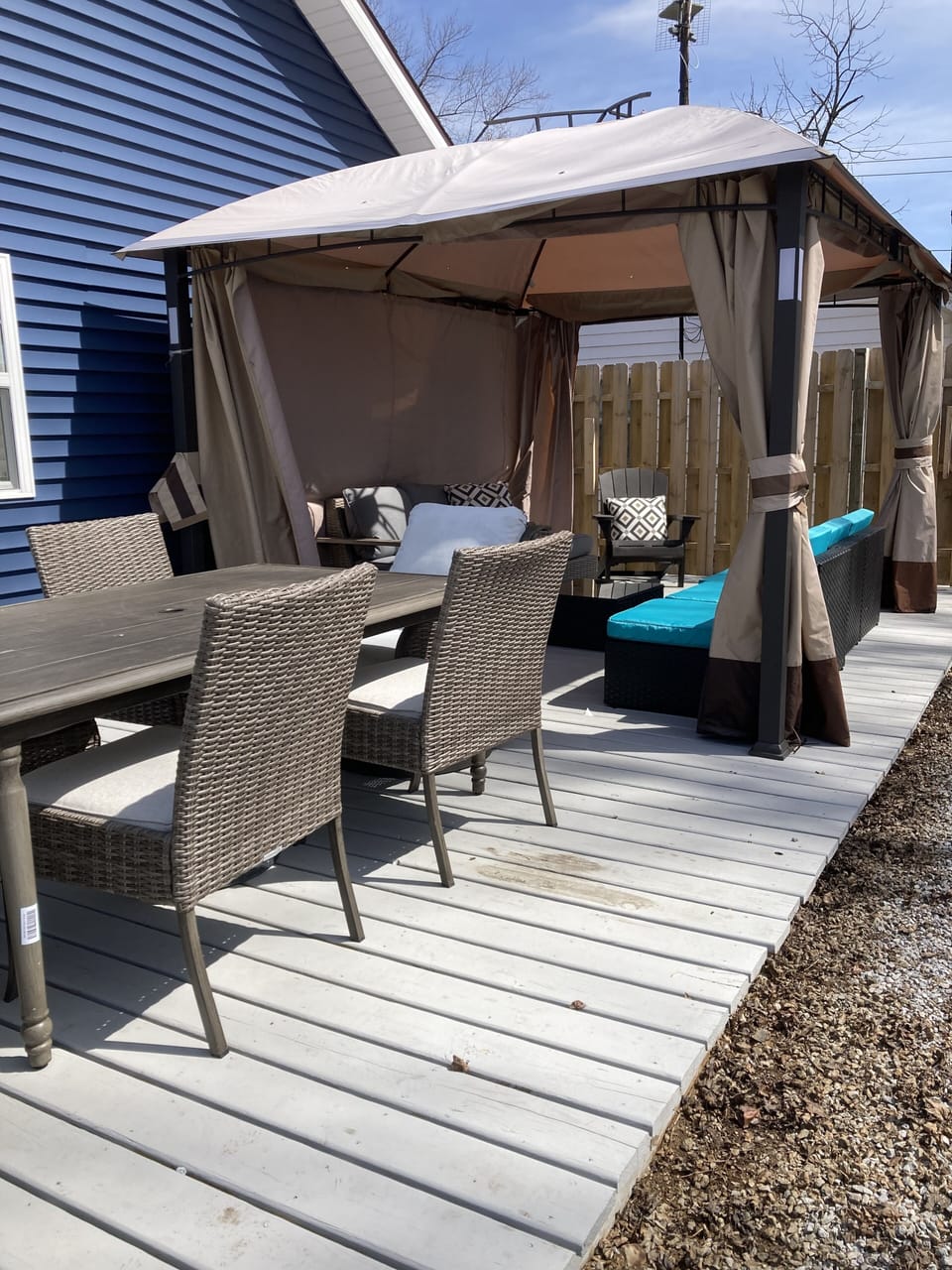 Shaded deck area
