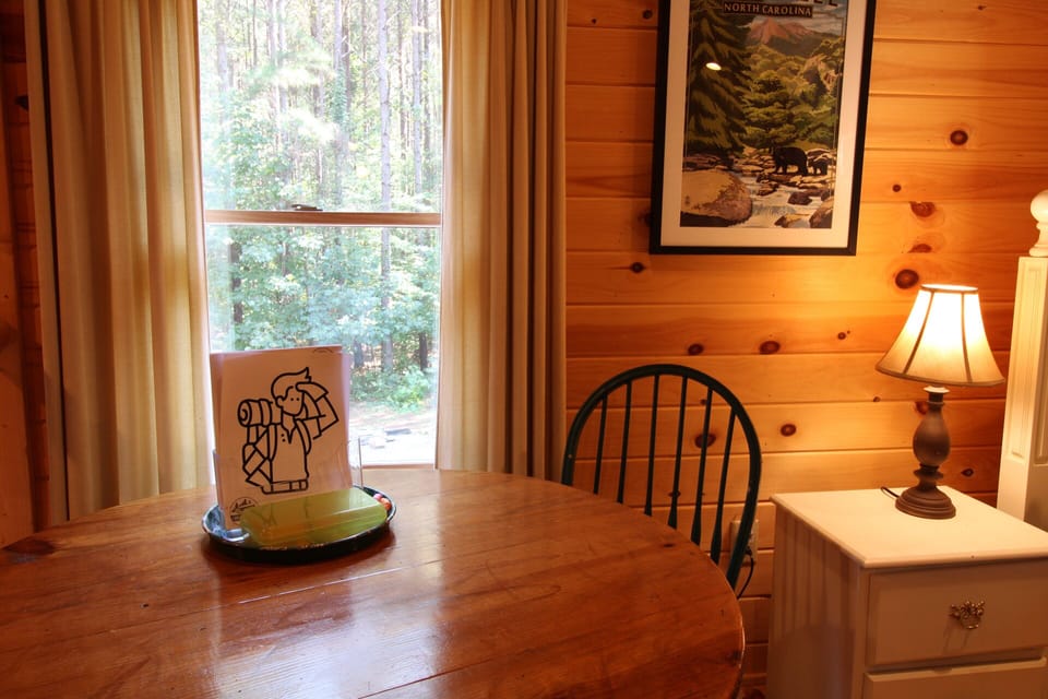 Post card writing area and kids corner in the upstairs loft.
