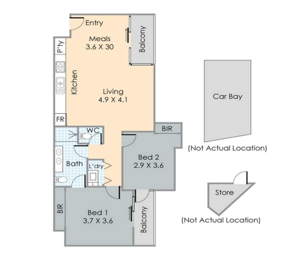 Floor plan ( No Store Room included ) ! car bay secure and undercover Height restriction 2.1 m