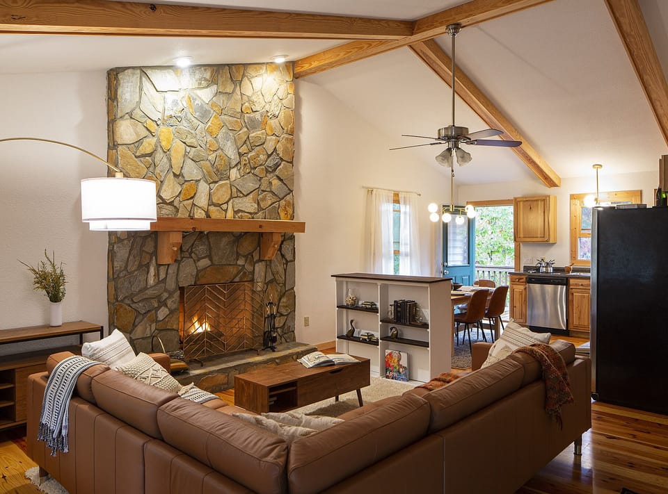 ample and cozy living room