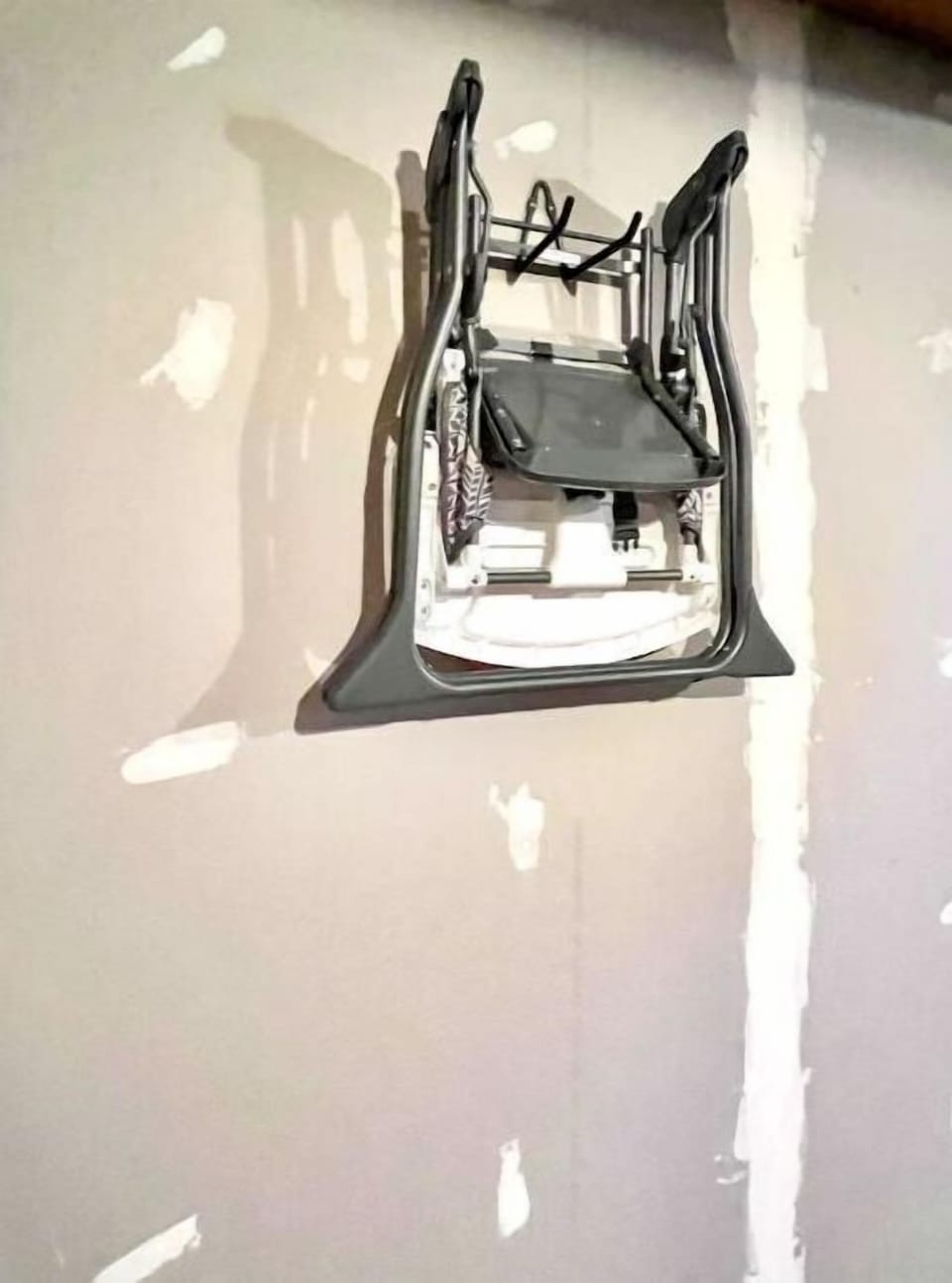 High chair in laundry room