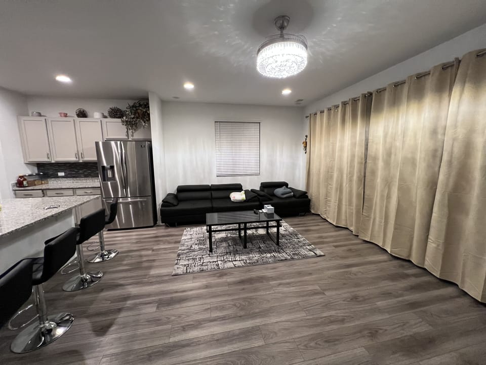 Living room with open space to the kitchen.