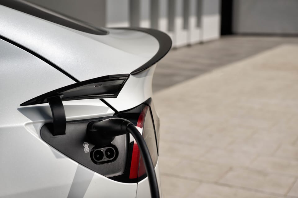 two car chargers on the driveway