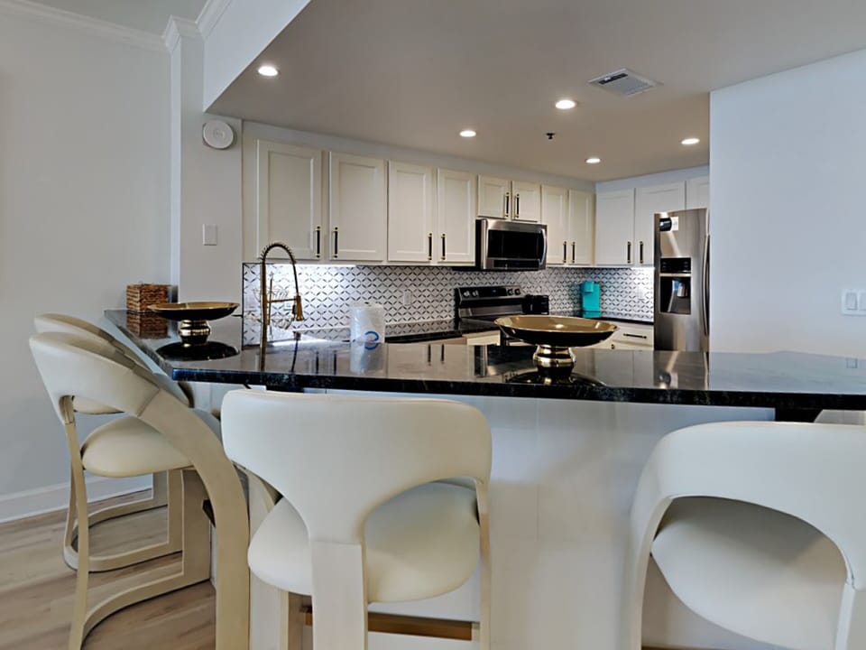 Bar Seating and Kitchen
