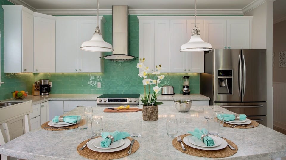 The view from the kitchen bar...