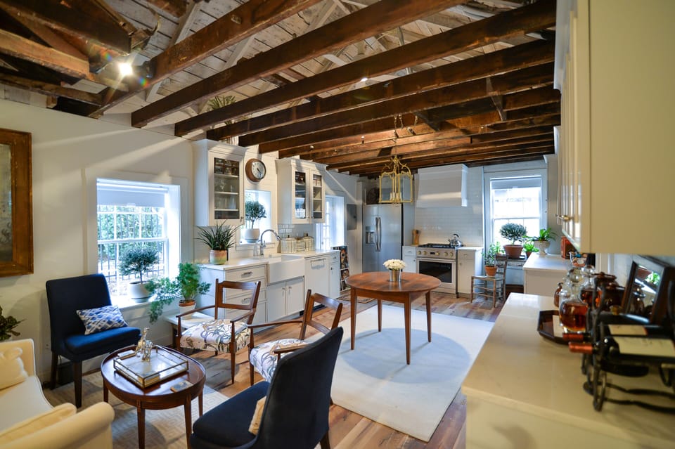 Spacious kitchen with seating area, Nespresso, wine refrigerator and more