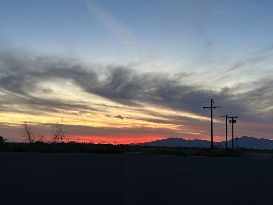 Sunset from the backyard.