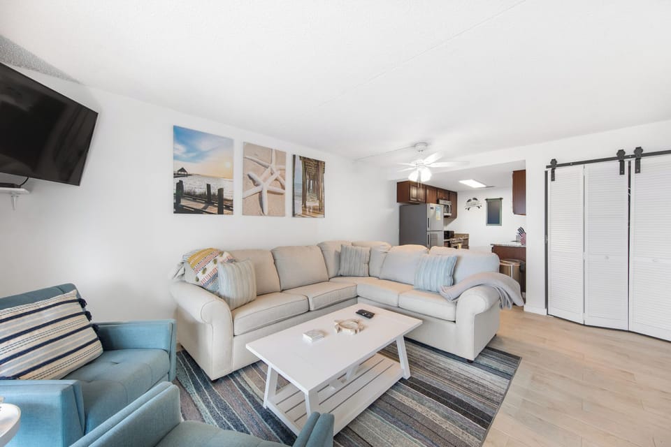 Relax after a long day at the beach in the open living areas.