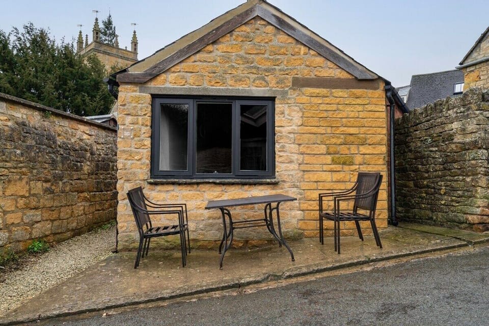 Enjoy a relaxing outdoor brunch with a view of the stunning stone architecture