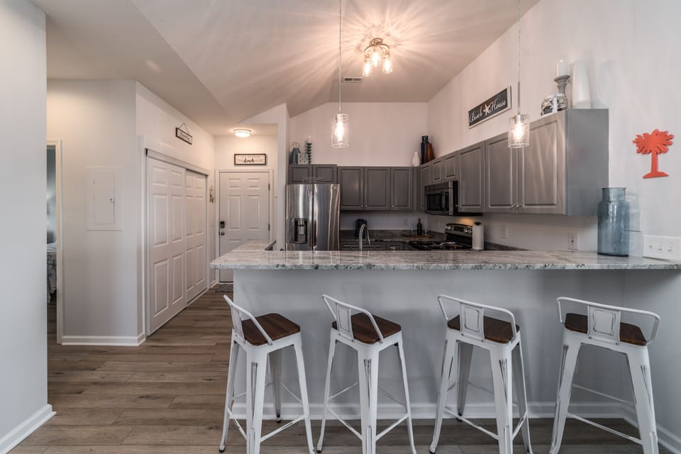 Kitchen with countertop seating 