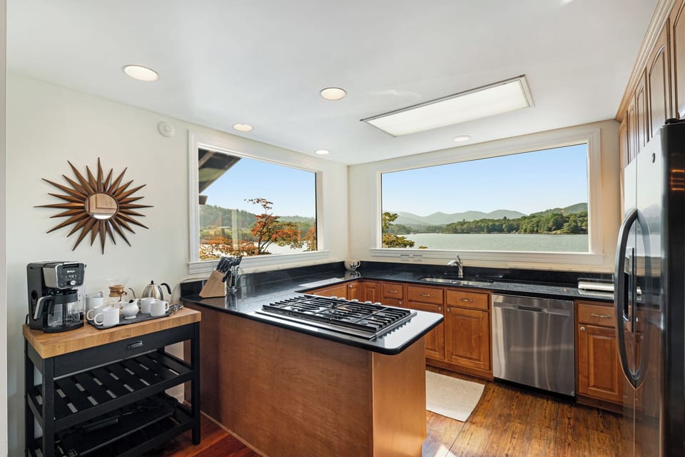 Fully stocked kitchen with walk-in pantry.
