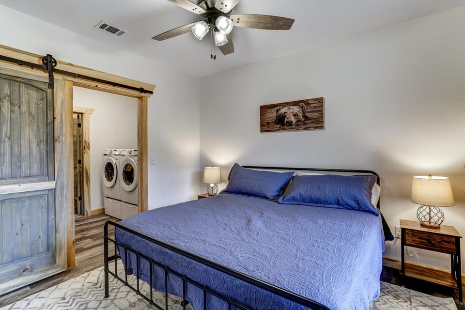 Lower level, third bedroom with luxury king mattress and 43 inch Smart TV.